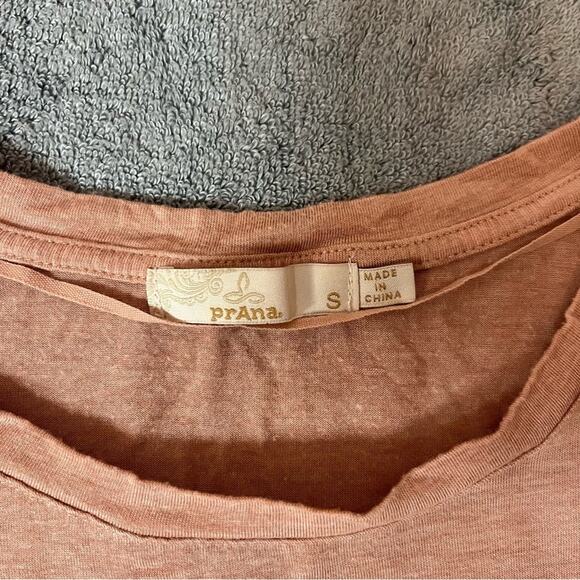Prana Pink Coral Basic Lounge Casual Loose Fit Short Sleeve Tshirt Size Small - Picture 3 of 8